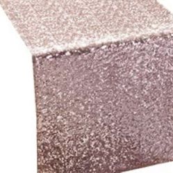 4 Light Rose Gold Sequin Table Runners 