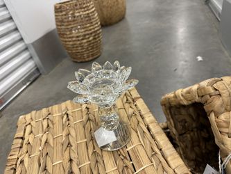 Glass Flower Candle Holder 