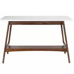 Madison Park Avalon Off-White/Pecan 48 in. W x 24 in. D x 30 in. H Desk