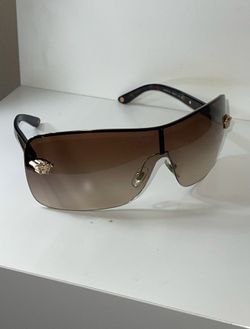 Vintage Versace Sunglasses Brown 2000s Y2K Glasses 