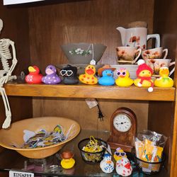 Ducks,toys,jewelry, Candles, Glassware, Furniture 