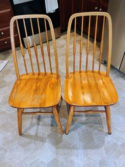 2 Oak Kitchen Chairs
