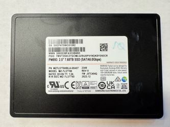 Samsung PM883 7.68TB SATA 6Gb/s 2.5'' Used Internal SSD