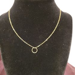 Sterling Silver Gold Plated 20" Circle of Unity Dainty Necklace F12 