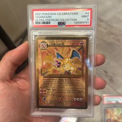 Gold Metal Charizard #4 UPC PSA 9