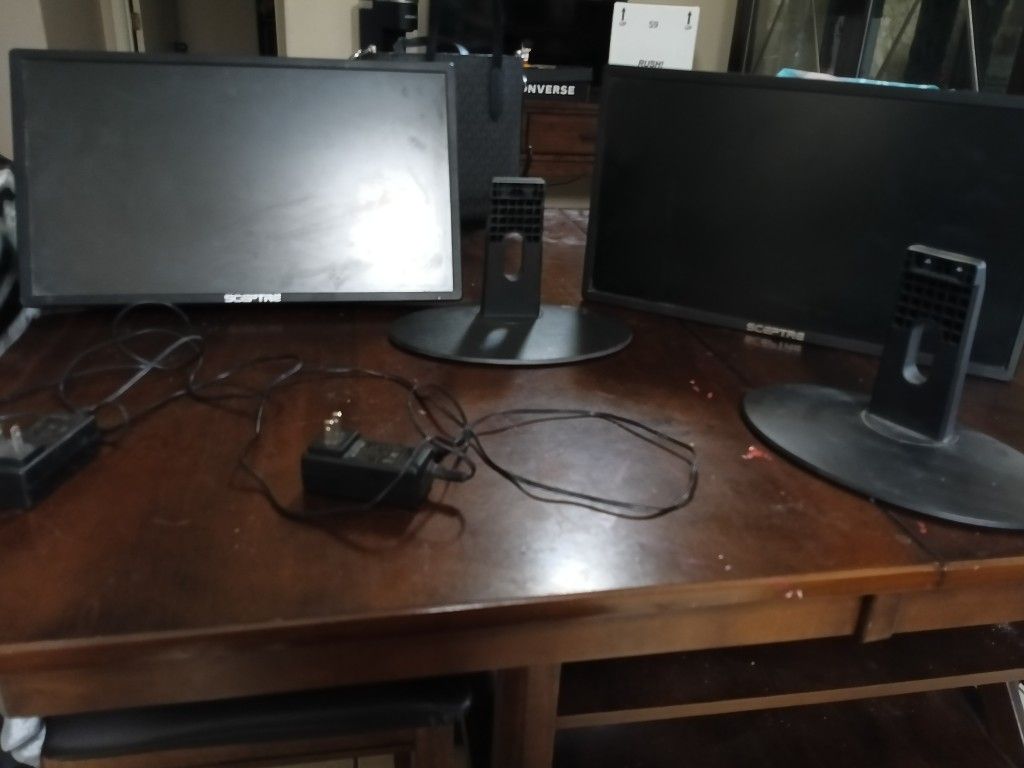 Spectre Dual Monitors - Used - 1600 x 900 Monitors - One Has a Chipped Display