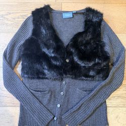 Vera Wang Fur Sweater