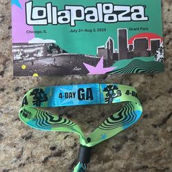 Lollapalooza 4 Day Wristband 