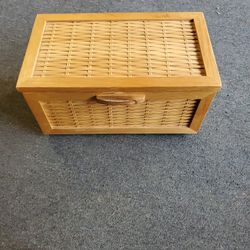 Wood and wicker 14 by 9 BoxWood and wicker 14 by 9 Box