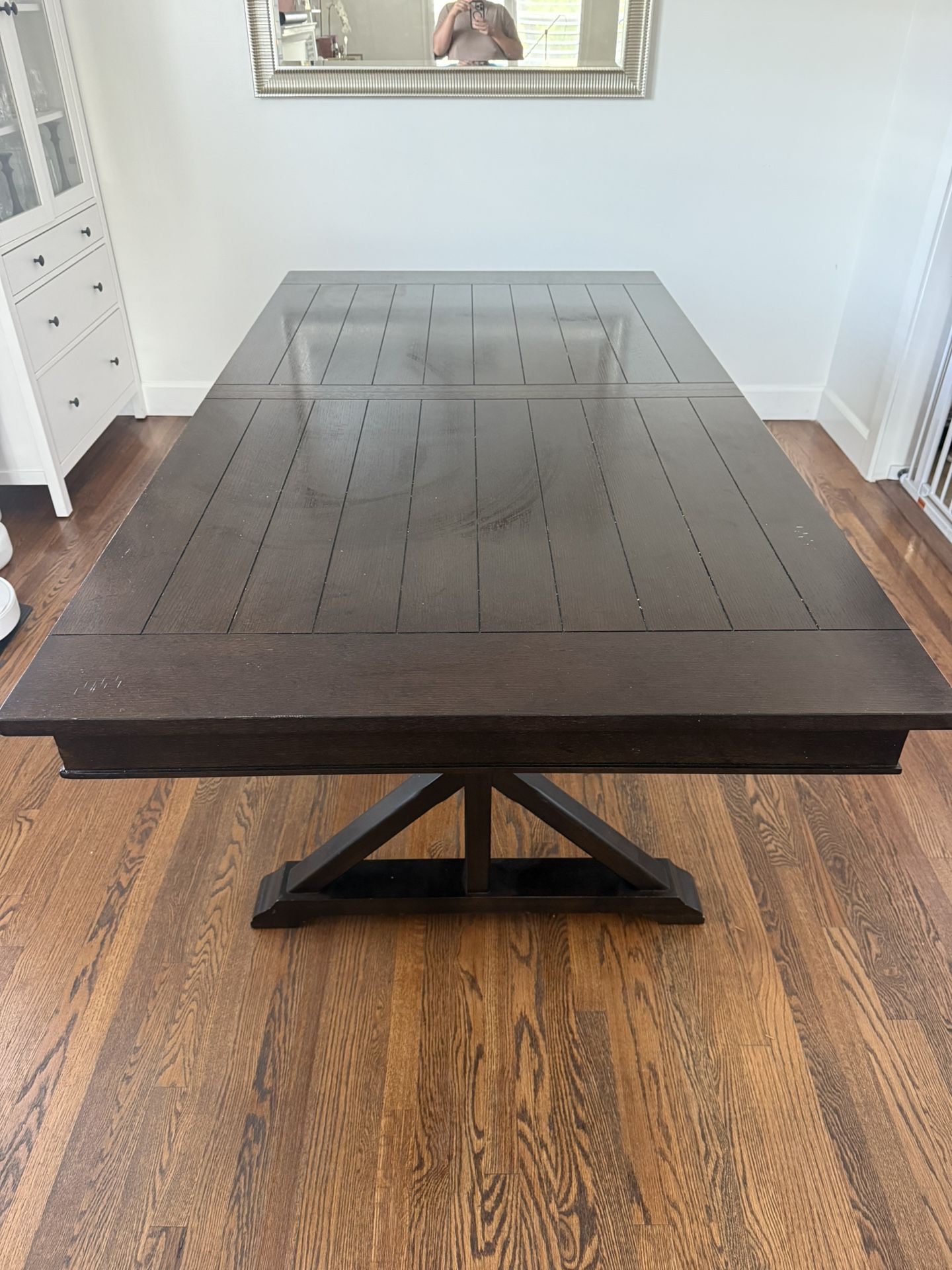 Wooden Dining Table with Extending Leaf