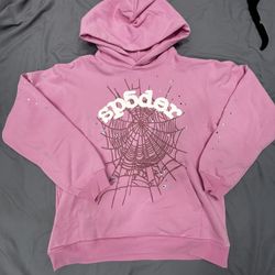 Spider Hoodie Size Medium Pink Black White 