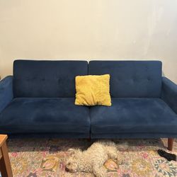 Blue Velvet Futon (Pilow/Dog NOT included)