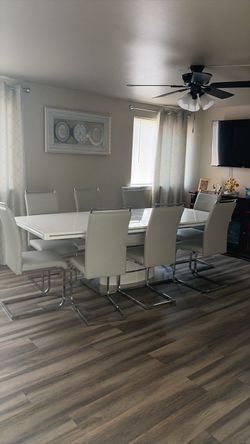 Dining table and chair set of 8