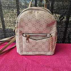 Handbag Women's Girl's Small Backpack- Brown