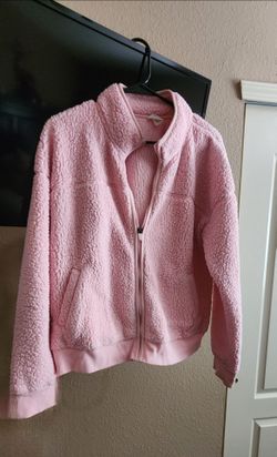 Pink Sherpa Zip-Up Jacket