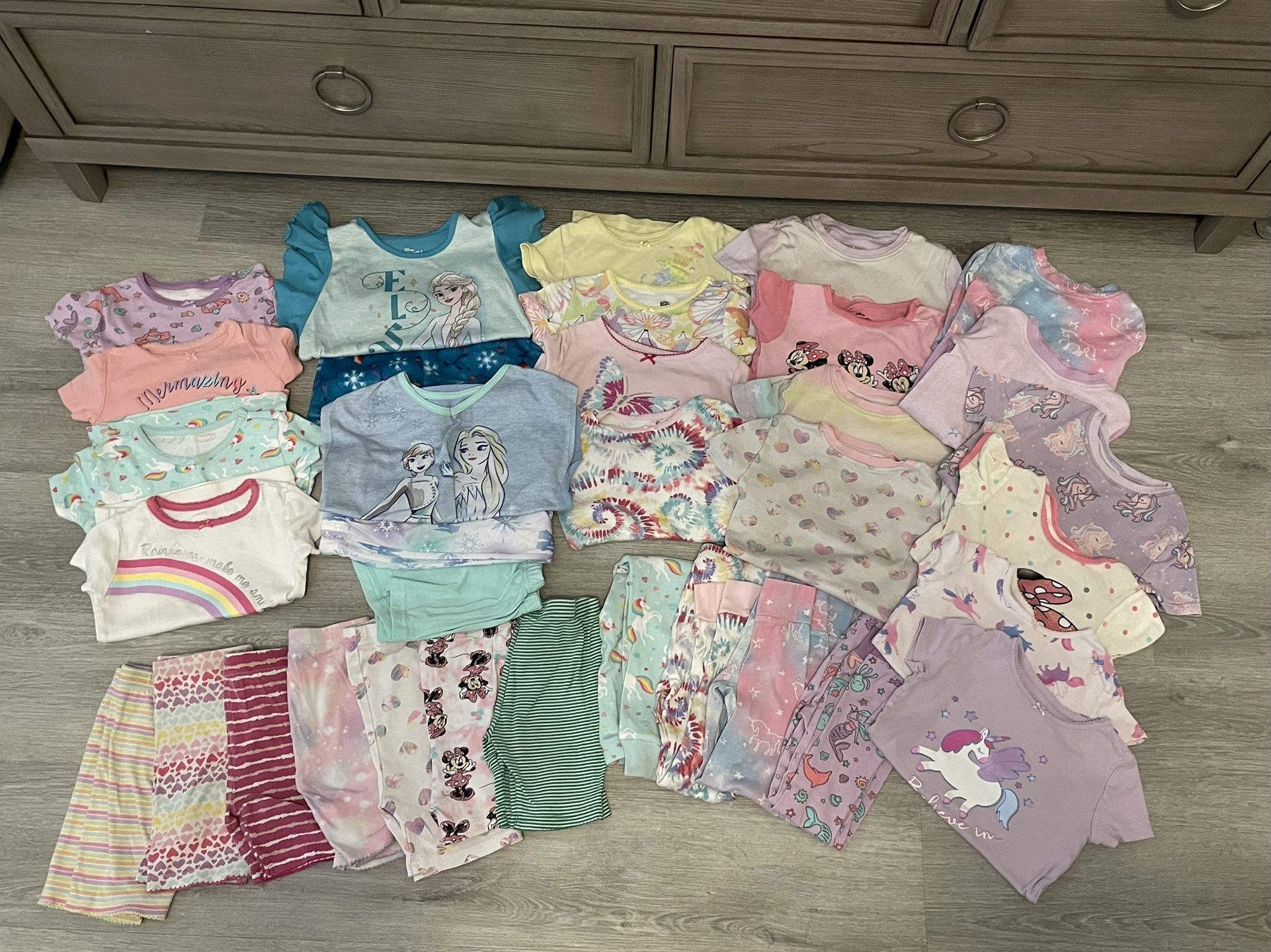 Girls Size 5/6/7 Pajama Clothing Bundle