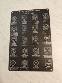 King Solomon Seals Engraved Metal Plaque
