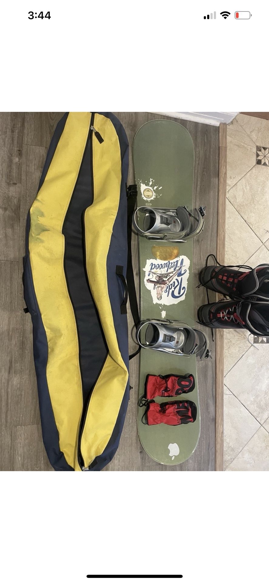 Ride Fleetwood Snowboard 157cm 62” W/ K2 Boots, Rome Gloves, Bag..