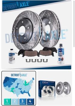 280mm front drilled rotors+ceramic brake pads fits Hyundai elantras and Kia fortes