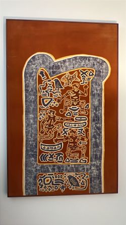 Mid century art / authentic vintage art / Scandinavian art / Japanese art / painting on canvas / original art