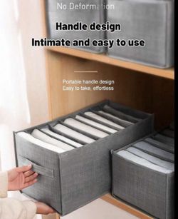 1pc Home Storage Box, Fabric Storage Box, Closet Organizer Box, Clothes Hanger, Clothing Box, Miscellaneous Box, Large Drawer Storage Box, 7-9 Compart