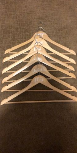 Bridal party, bridesmaid wedding day hangers
