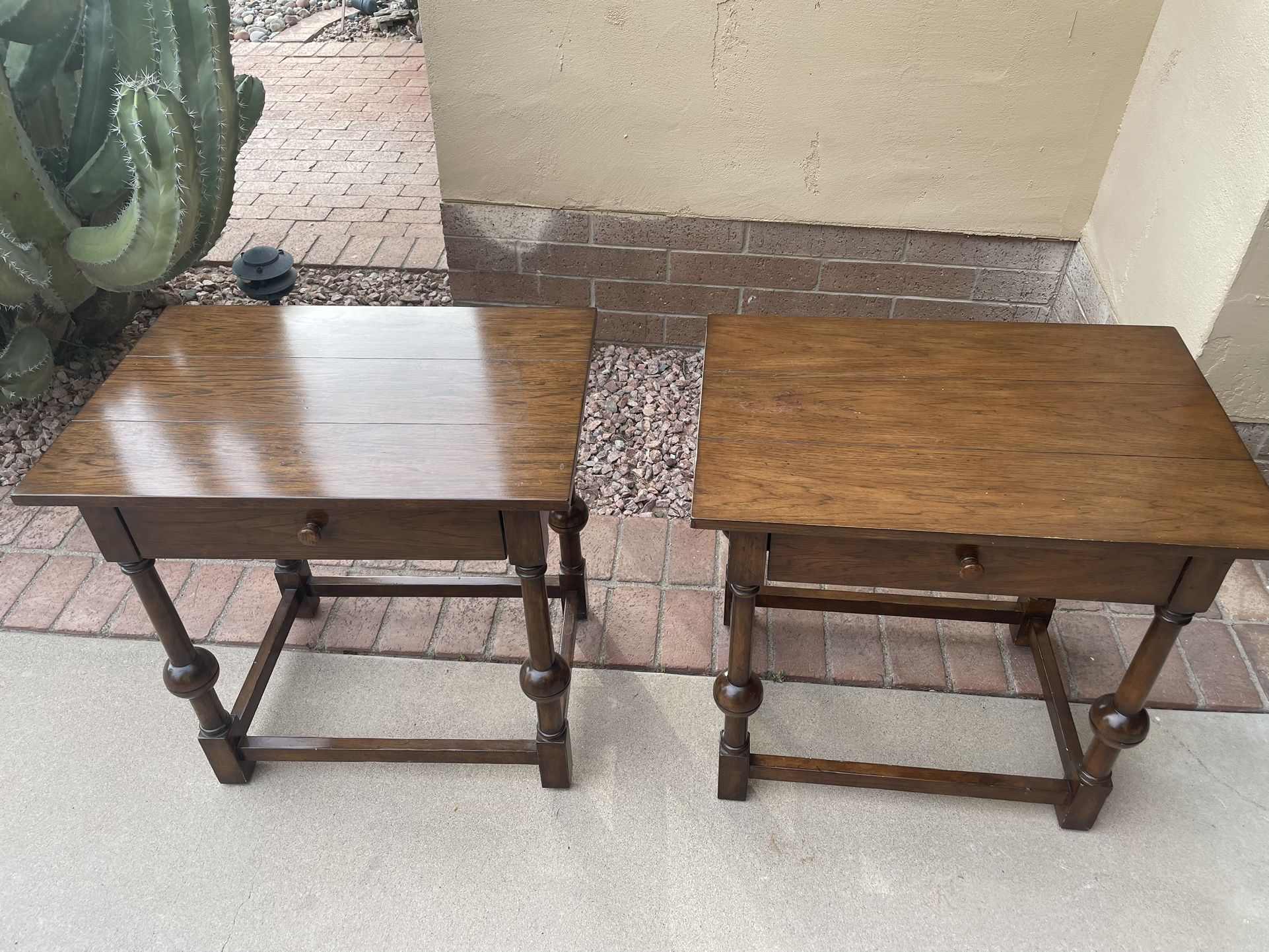 Solid Medium Wood Side Tables