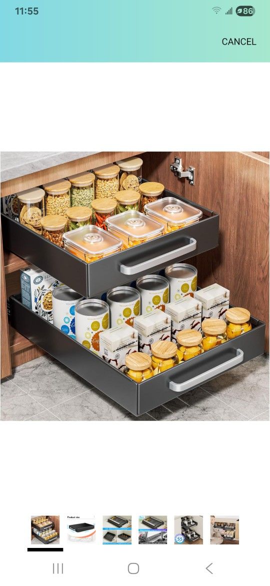 Pull Out Cabinet Drawers Organizer 2 Pack $25