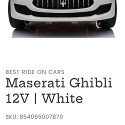 Toy For Kids Certified Maserati Ghibli
12V |White vehicle for children