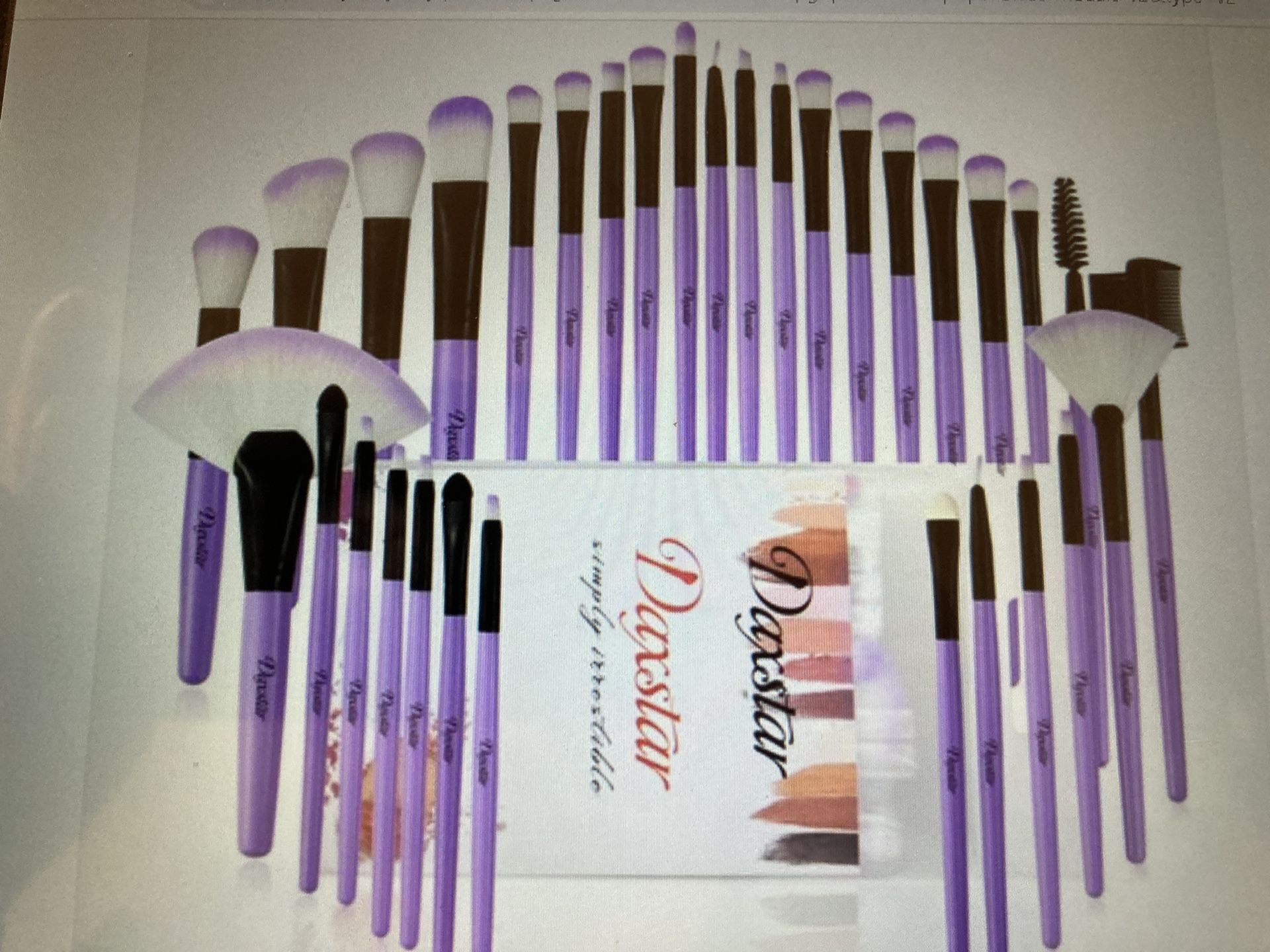 32 -16 Pieces Makeup Brushes, Eyebrow, Eyes, Lips, Purple Set