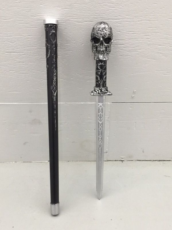 Skull Cane Hidden Sword Walking Stick