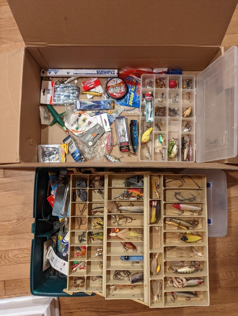 Big Assortment Of Fishing Lures & Tackle Box for Sale in Lake