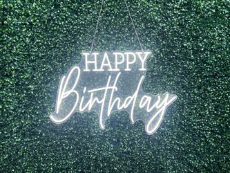 Happy birthday neon sign
