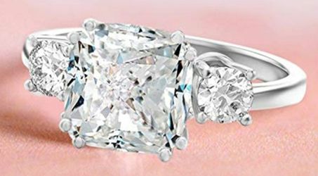3.67ctw Cushion CZ Engagement Ring (shipped only)