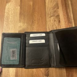 Genuine Leather MARSHAL Tri Fold Police Wallet with Oval Badge Holder