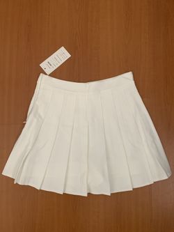 Pleated White Tennis Golf Skirt