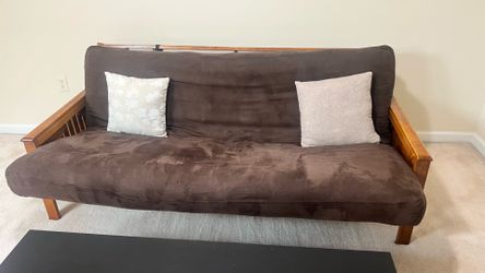 $125 OBO - Solid Wood Futon: Full Size, Converts to Bed