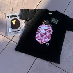 Pink Milo on Bape Head Shirt 