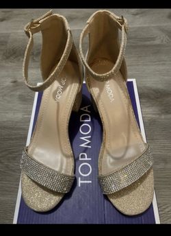 Woman’s Top Moda Diamond Rose Gold Wedge Heel