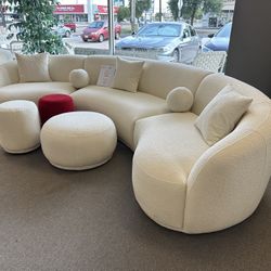 Olivia Curved Boucle Sectional 