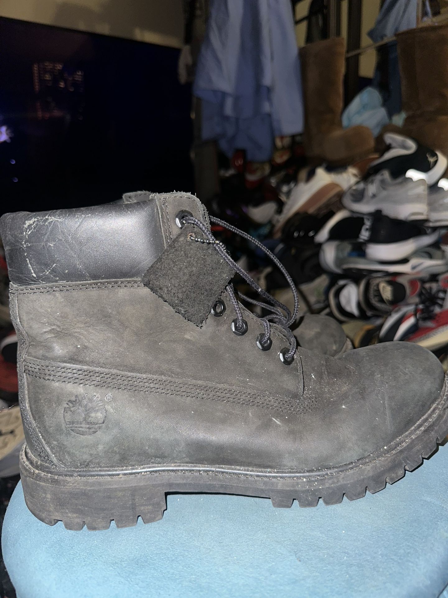 Timberland Work Boots Size 10 Black Pre Owned