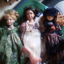 6 Vintage Porcelain Dolls