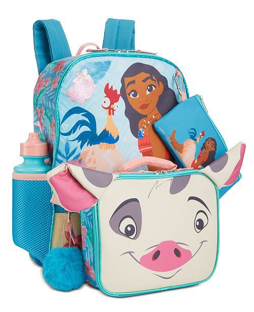Girls Disney Moana 5pc Backpack Set (New w/ Tags)