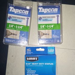 Tapcon 1/4. 1 1/4. And Heavy Duty Staples 