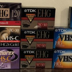 TDK VHS-C HG Ultimate 30 Camcorder Tape + 8 Others