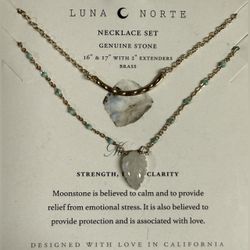 Luna Norte Layered Moonstone Necklace Set