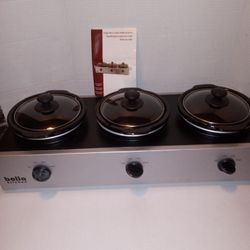 Like New Bella Triple Slow Cooker Buffet And Serve-$65 That's About Half Cost