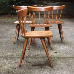 Four vintage Paul Mccobb Planner Group dining chairs