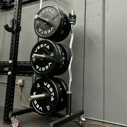 NEW Bumper Plates, Rubber Olympic Weights, Home Gym Weight Set, Folding Squat Rack, Adjustable FID Bench Press, Stall Mats, Rubber Flooring 