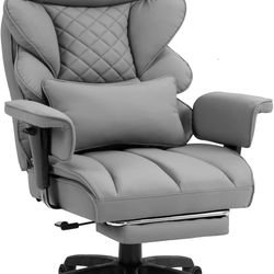 Dowinx Big and Tall Office Chair with Pocket Spring Cushion,High Back Computer Gaming Chairs with Adjustable Armrests and Lumbar Support,Executive Des